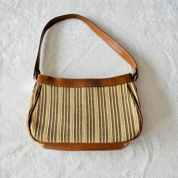 Liz & Co. Woven Shoulder Bag in Neutral Stripe - Picture 1 of 14